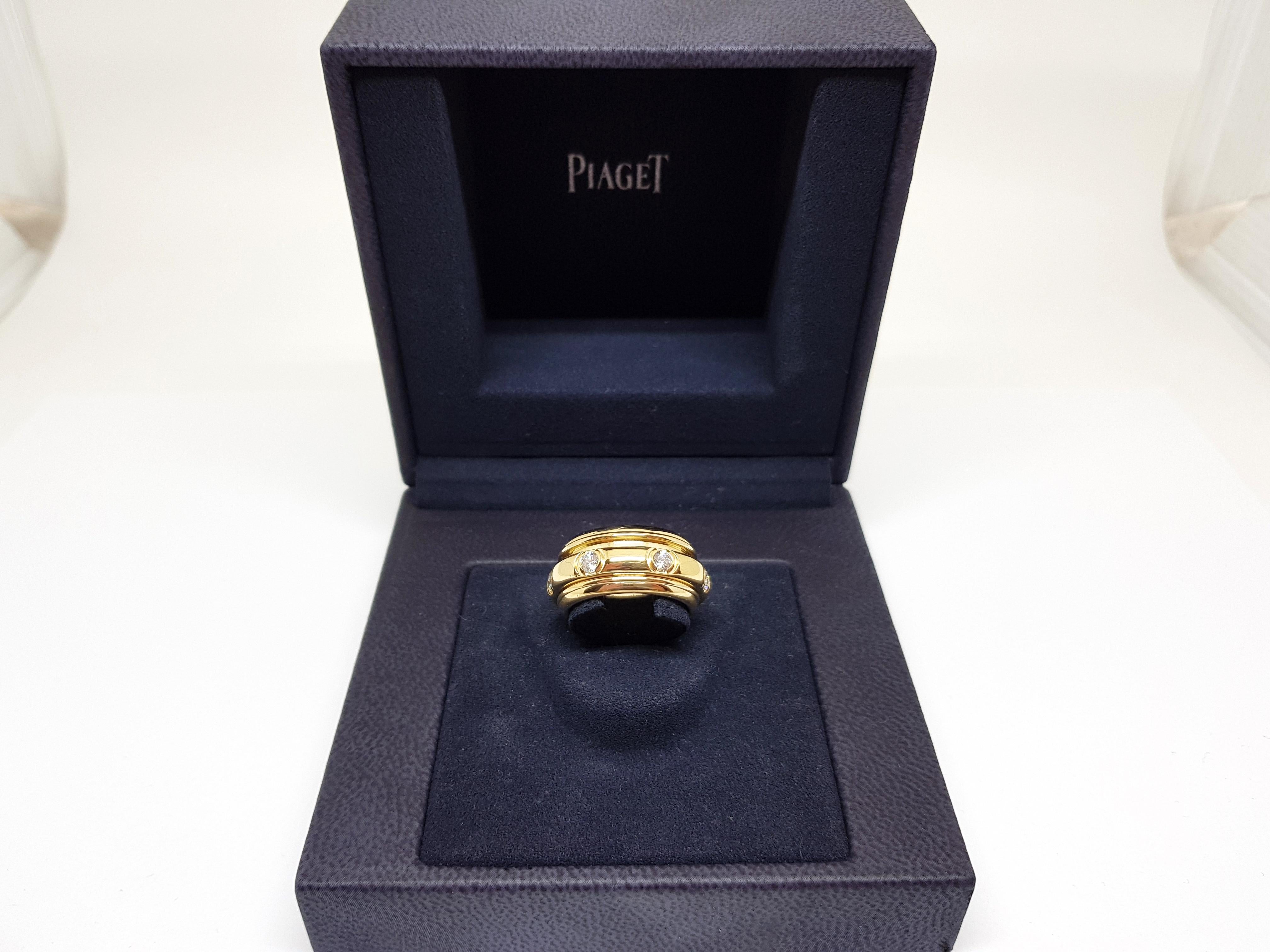 Piaget Possession White Diamond 18 Karat Yellow Gold Spinning Wide Band Ring 1