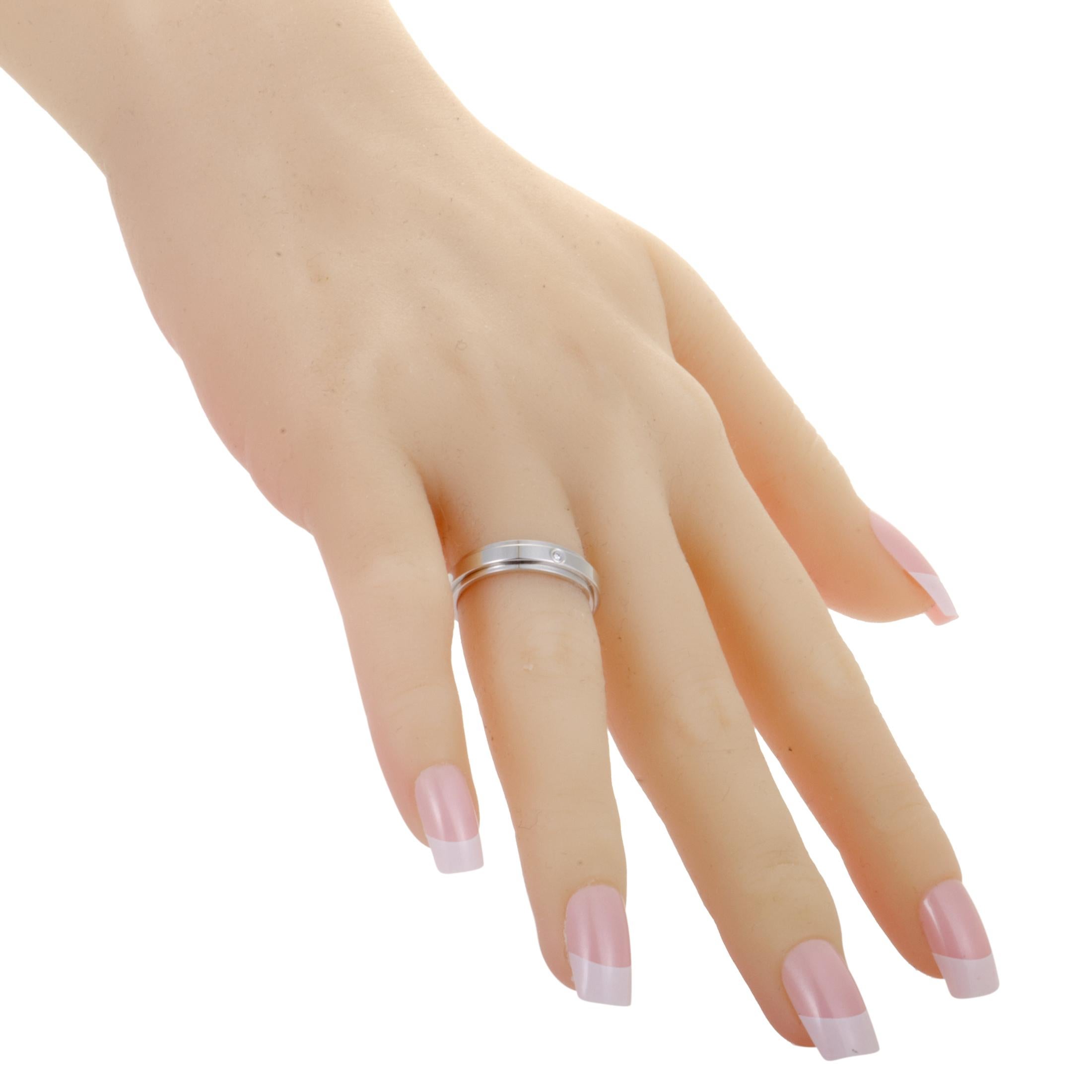 Women's Piaget Possession Womens 18 Karat White Gold 1 Diamond Band Ring