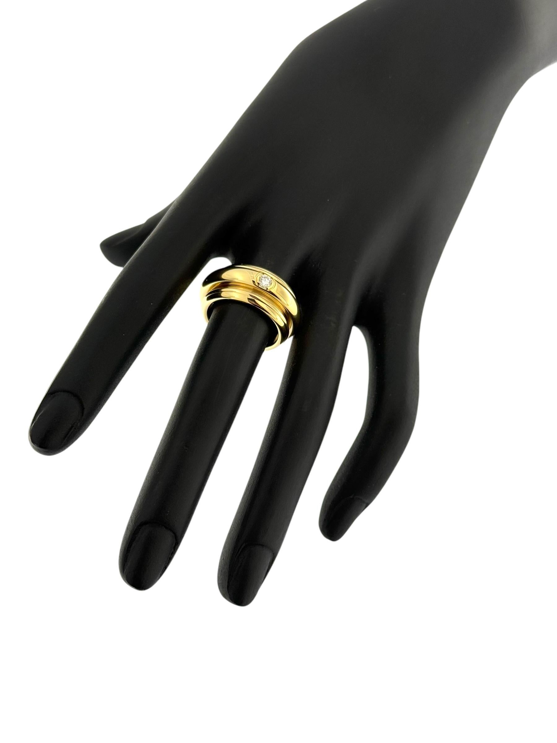 Women's or Men's Piaget Possession Yellow Gold Ring with Diamonds size 53 For Sale