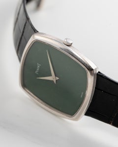 Piaget Protocle 9741 Jade Dial Cushion Shaped Manual Winding 18k WG 1970s