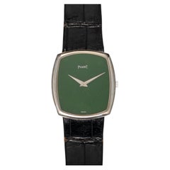 Piaget Protocle 9741 Jade Dial Cushion Shaped Manual Winding 18k WG 1970s