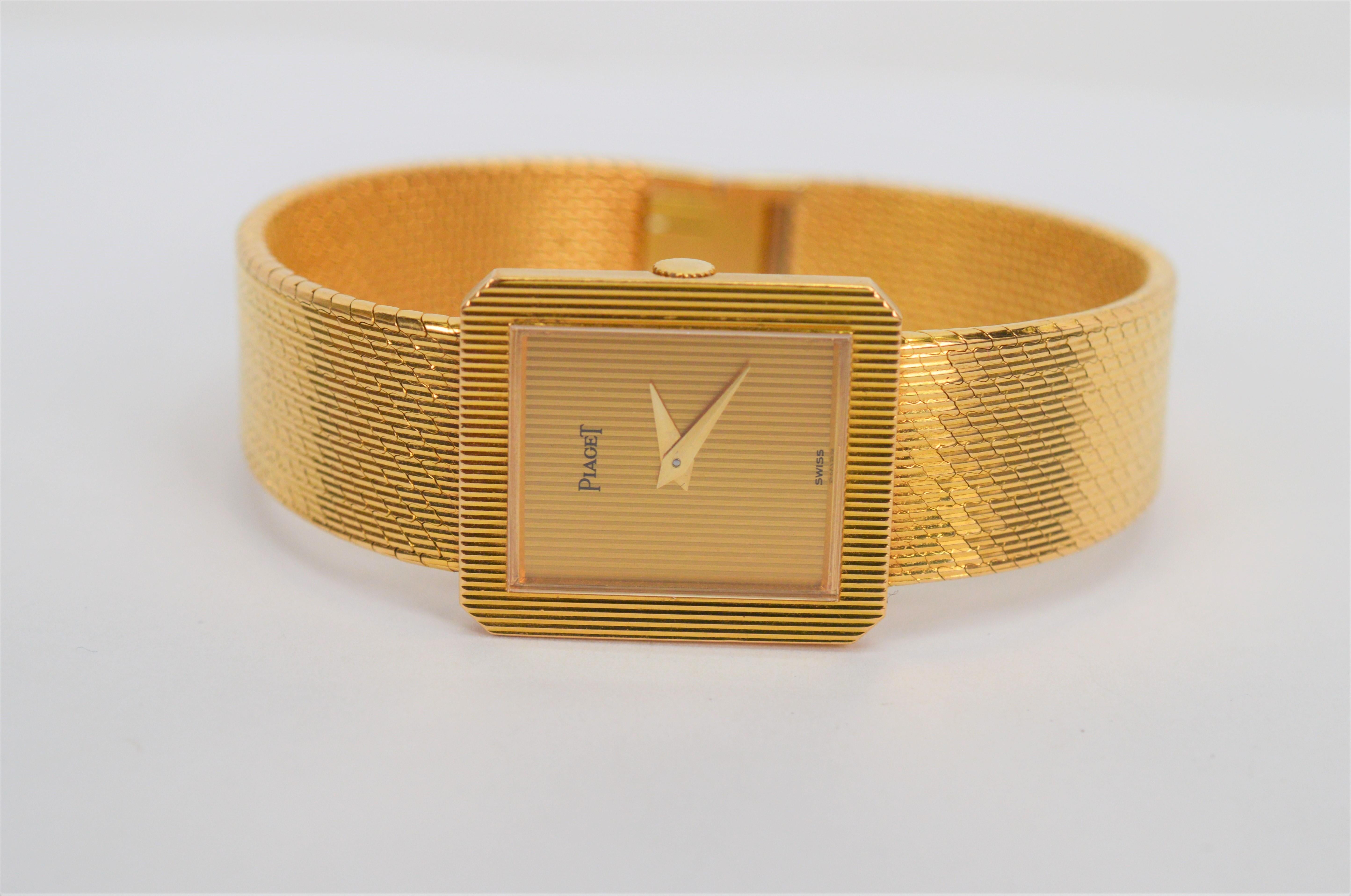 Piaget Protocol 18 Karat Gold Womens Bracelet Wrist Watch 5