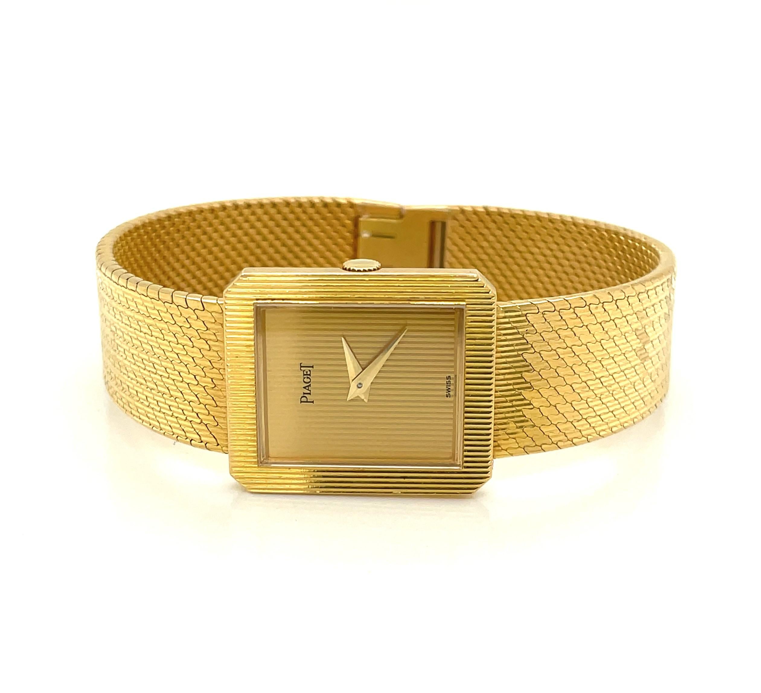 Piaget Protocol 18 Karat Gold Womens Bracelet Wrist Watch 10
