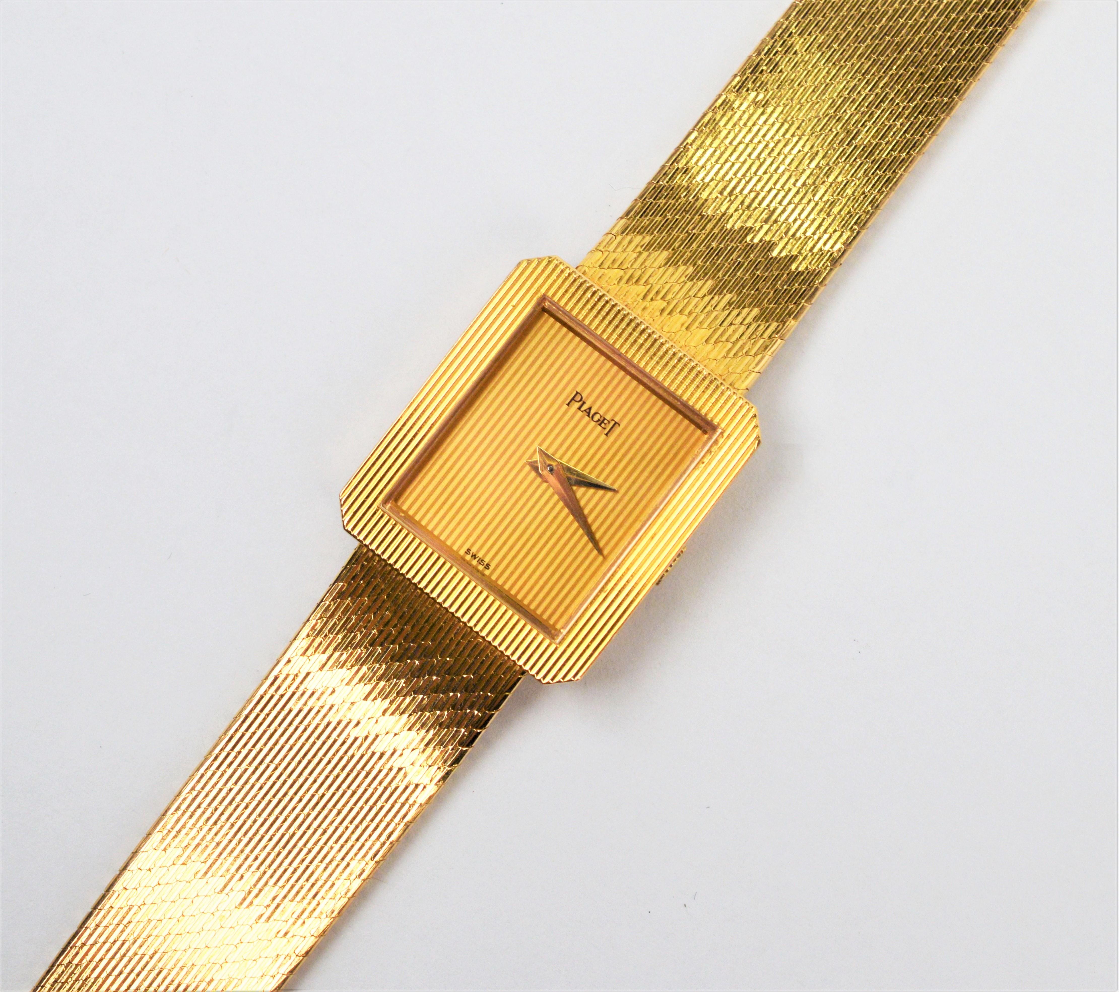 Piaget Protocol 18 Karat Gold Womens Bracelet Wrist Watch 1