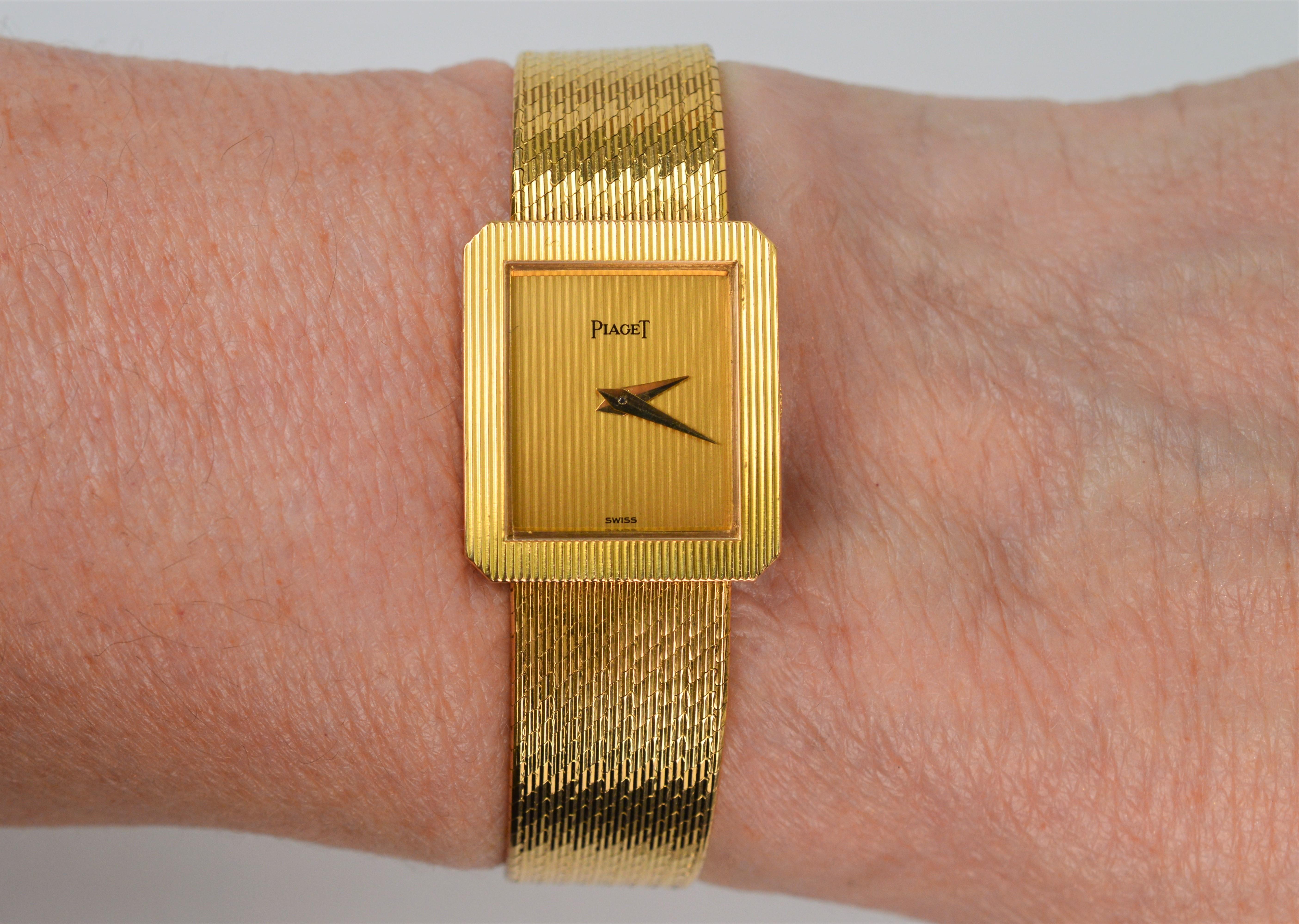 Piaget Protocol 18 Karat Gold Womens Bracelet Wrist Watch 2