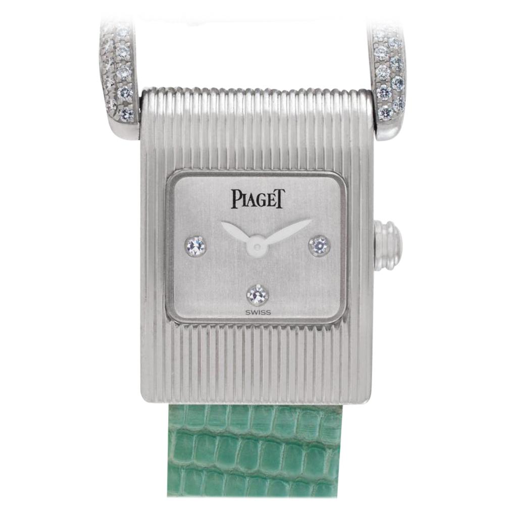 Piaget Protocol 5222 18 Karat White Gold N/A Dial Quartz Watch For Sale