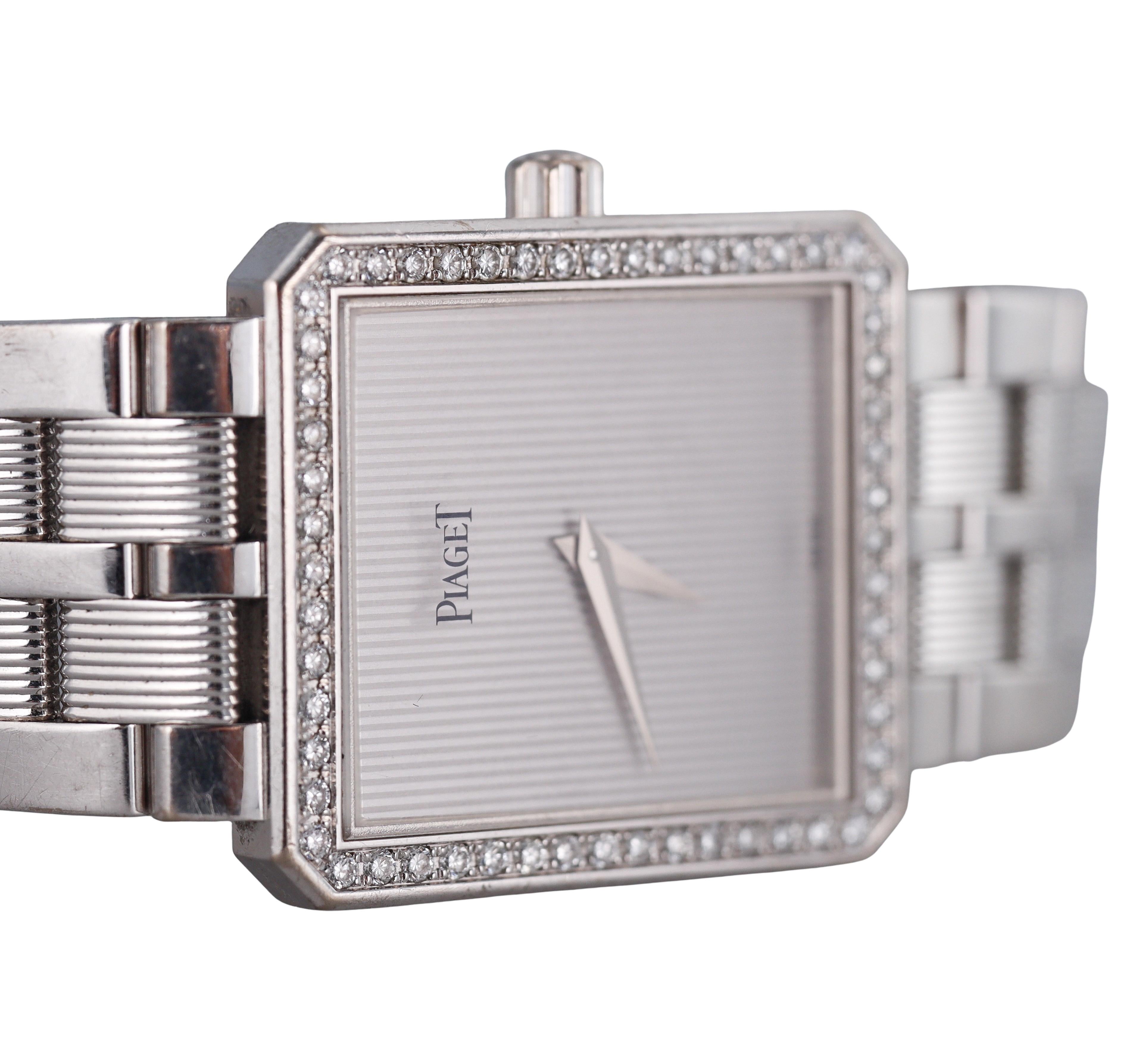 Piaget Protocol Weißgold-Diamant-Uhr 92155 M601D (Rundschliff) im Angebot