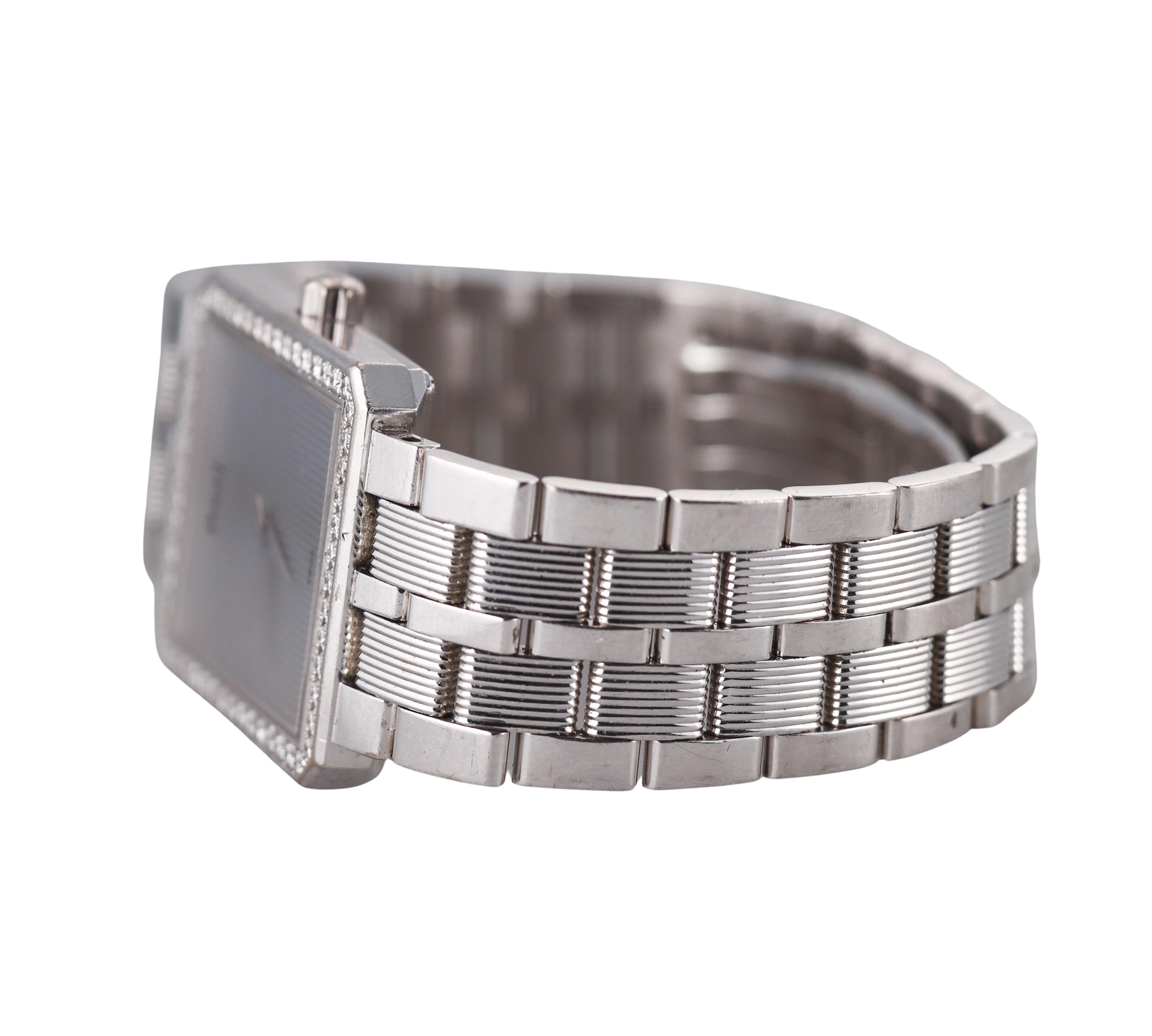 Piaget Protocol Weißgold-Diamant-Uhr 92155 M601D im Zustand „Hervorragend“ im Angebot in New York, NY