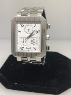 Piaget Protocole 18 Karat White Gold White Dial Chronograph Bracelet Watch New