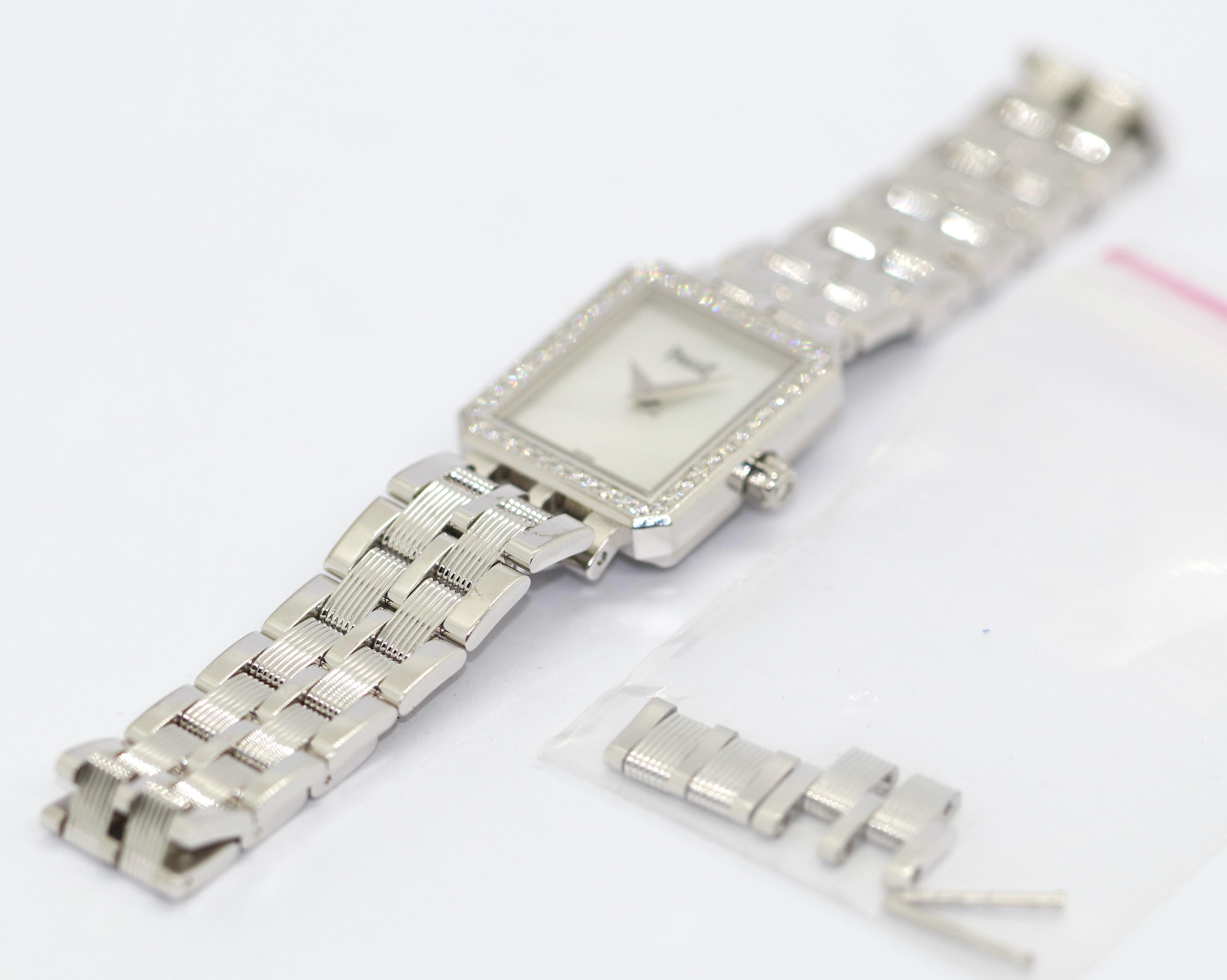 Piaget Protocole, 18 Karat White Gold with Diamonds and Mother of Pearl 5