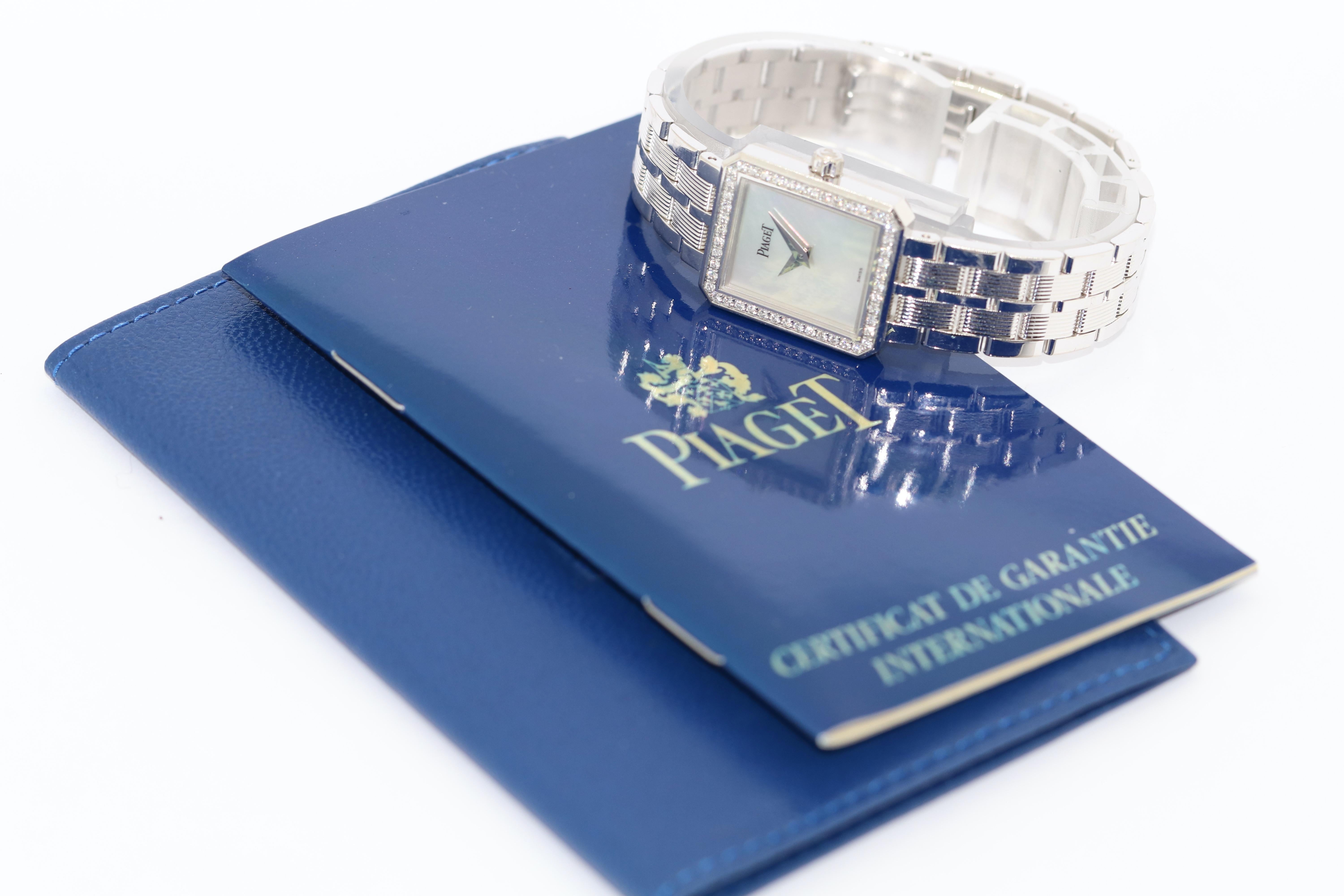 Piaget Protocole, 18 Karat Weißgold mit Diamanten und Perlmutt 9