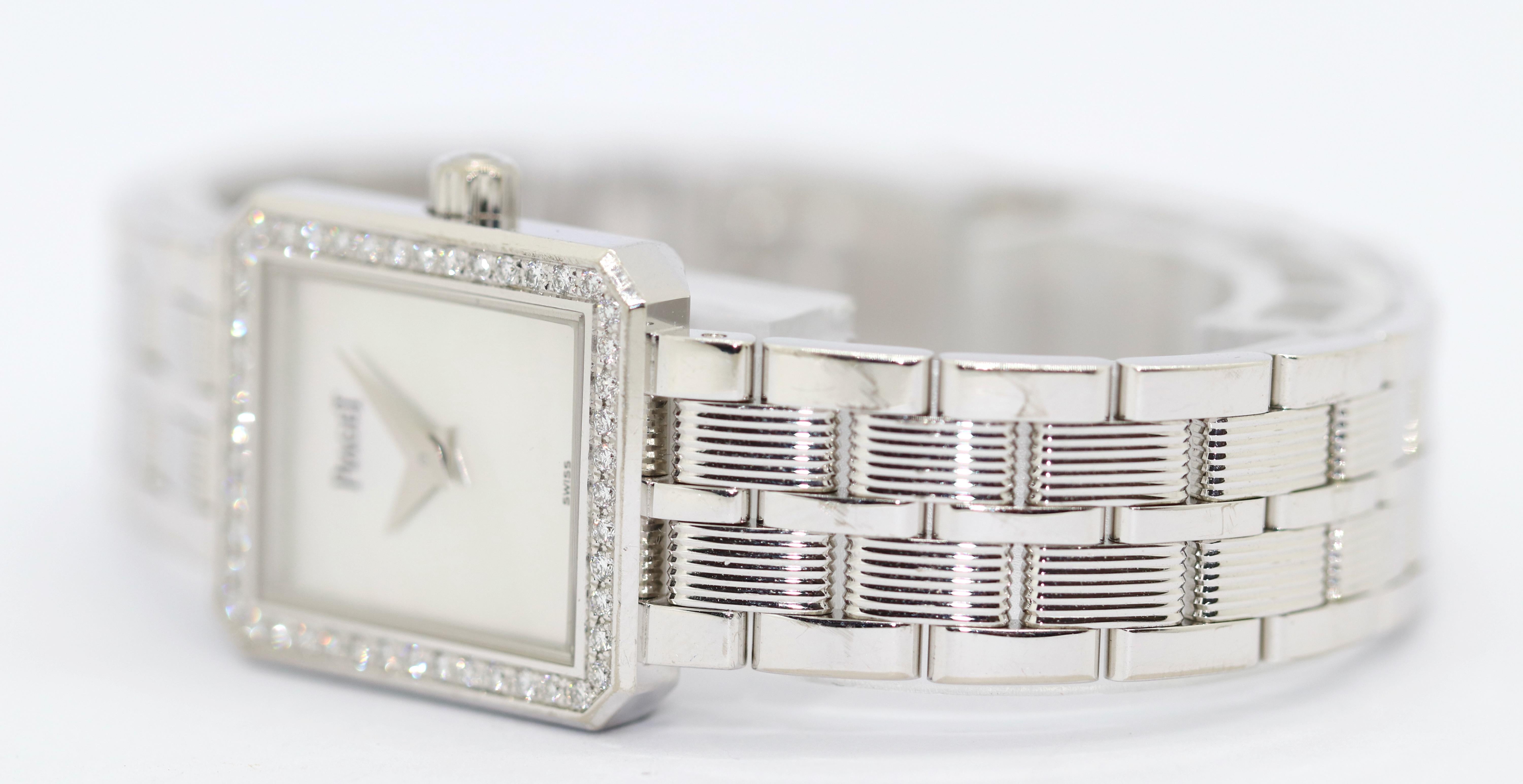 Piaget Protocole, 18 Karat Weißgold mit Diamanten und Perlmutt 3