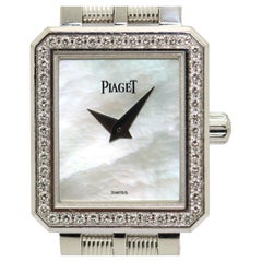 Piaget Protocole, 18 Karat White Gold with Diamonds and Mother of Pearl