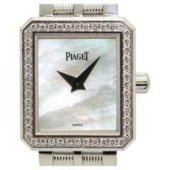 Protocole Piaget, or blanc 18 carats avec diamants et nacre