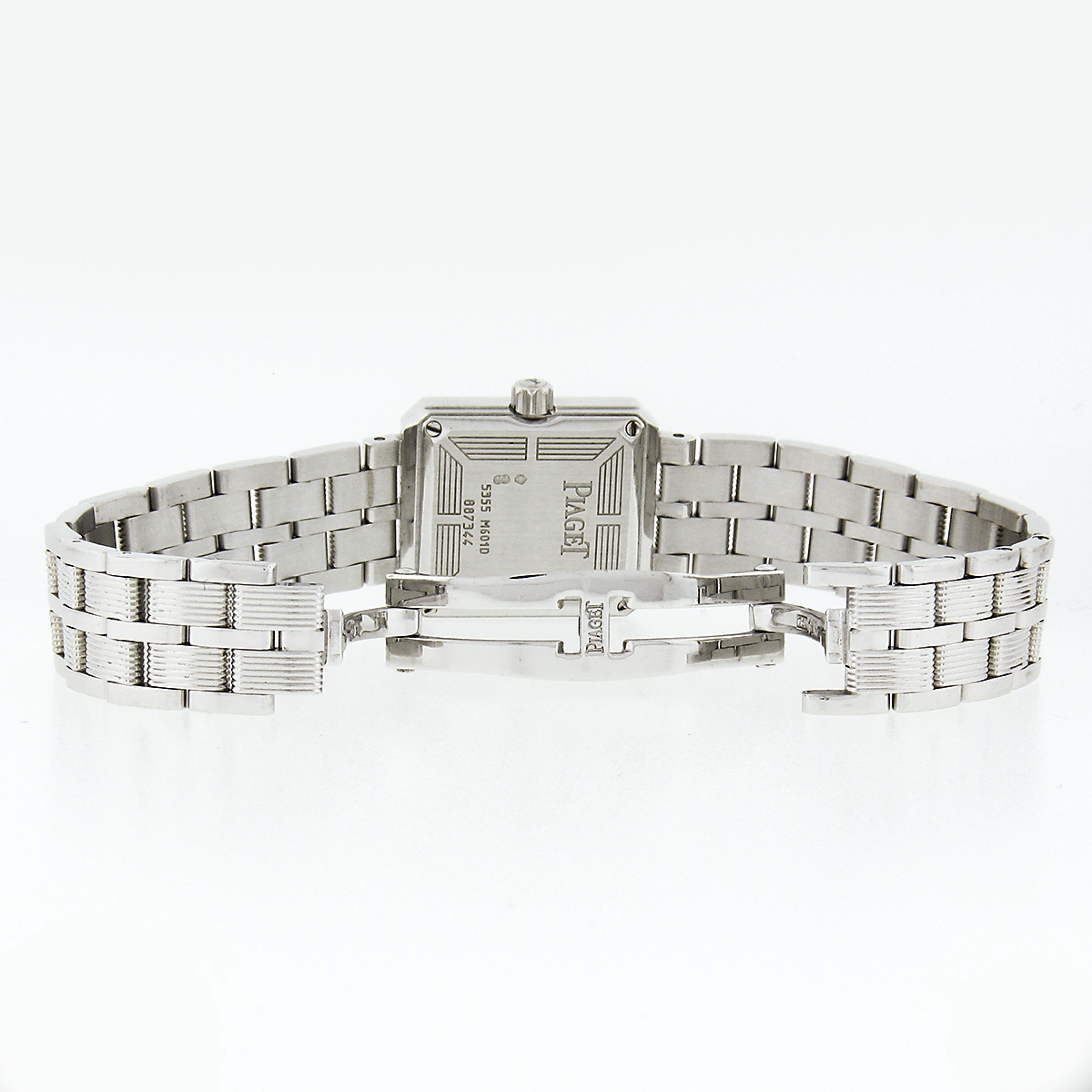 Piaget Protocole Montre-bracelet à quartz avec cadran en or blanc 18 carats et diamants de 23,5 mm Pour femmes en vente