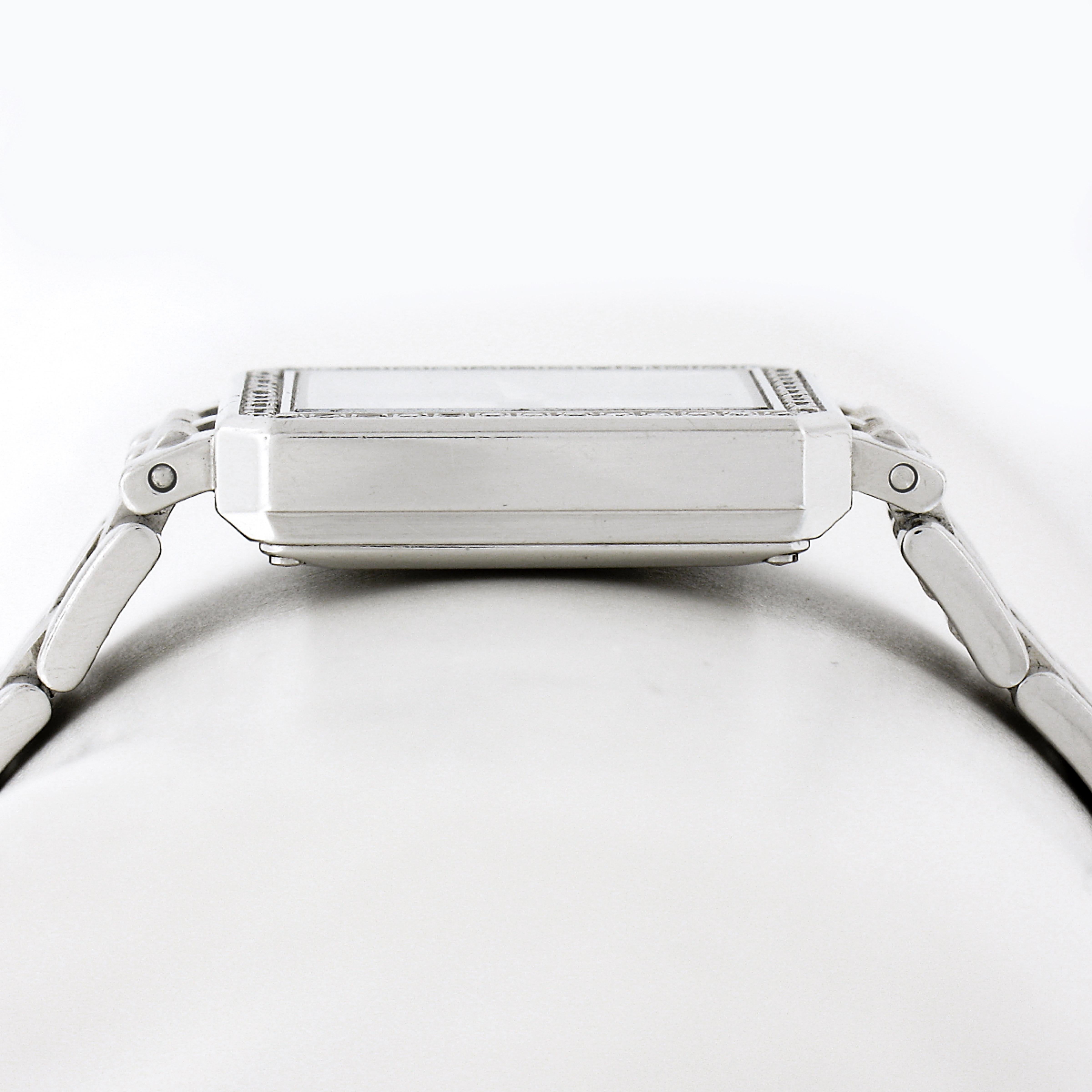 Piaget Protocole 18k White Gold Diamond Dial Bracelet Quartz Wrist Watch For Sale 1