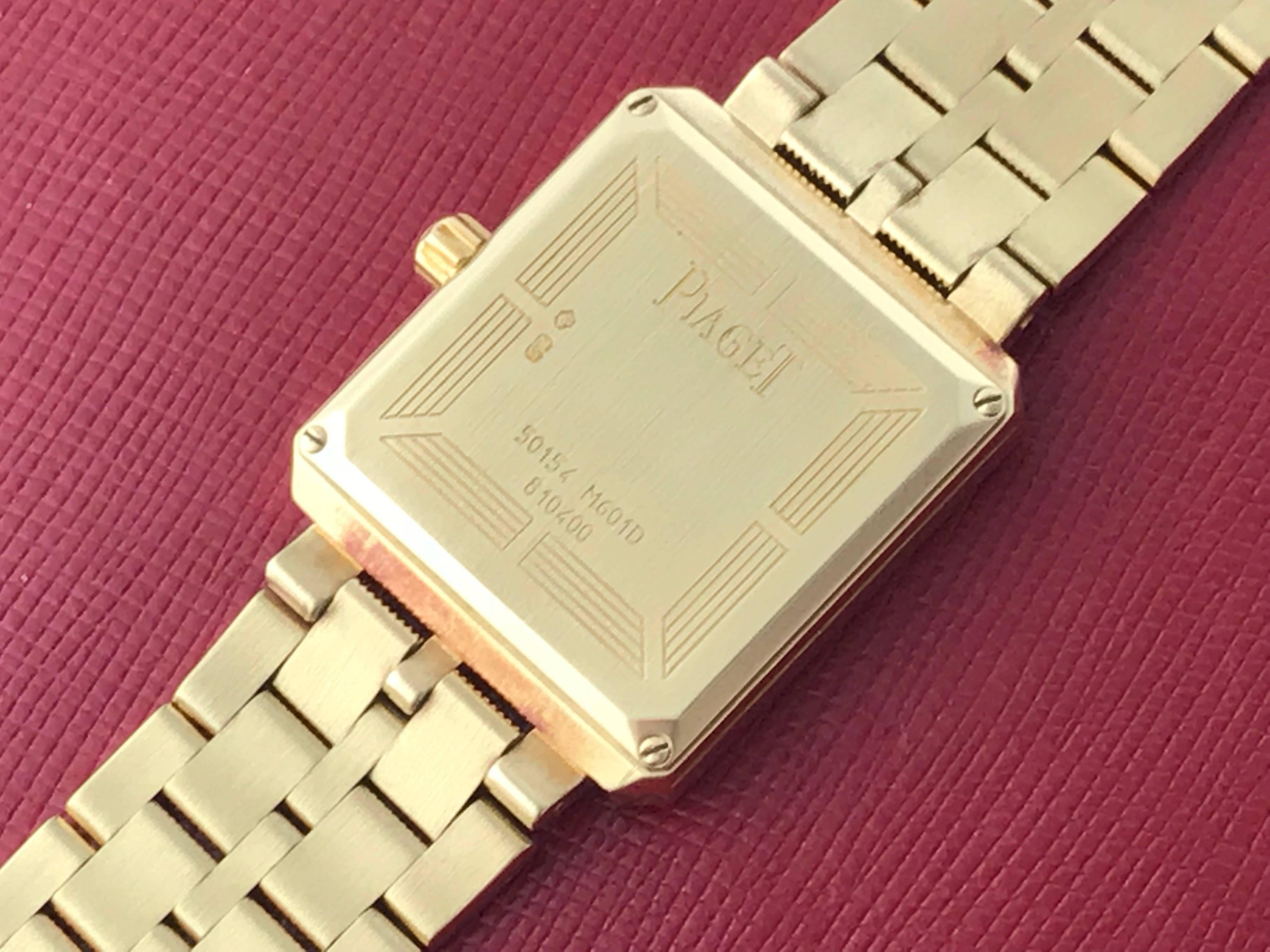 Art Deco Piaget Protocole 18k Yellow Gold Quartz Midsize Wrist Watch For Sale