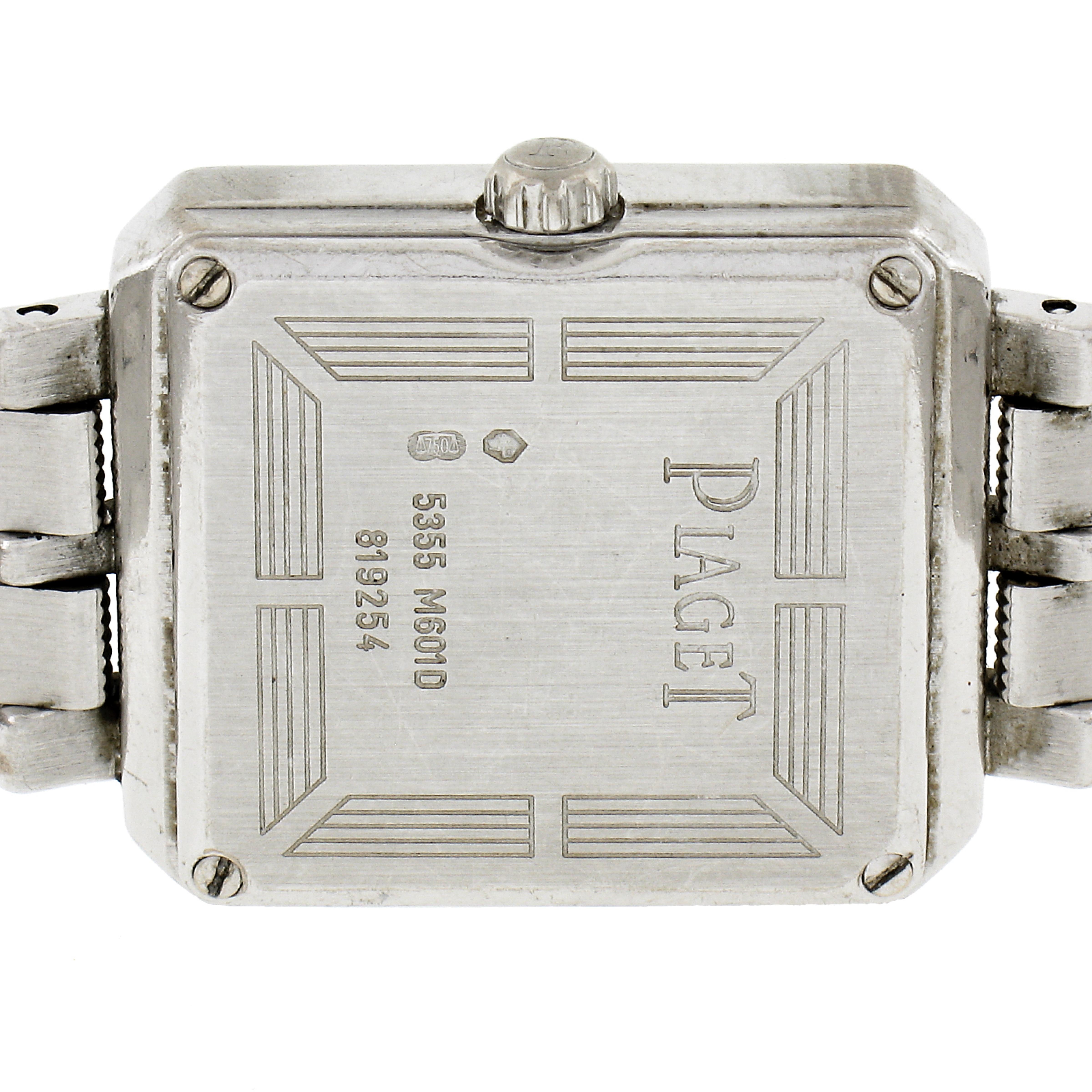 Piaget Protocole 20mm 18k White Gold MOP Diamond Dial Bezel Watch 5355 M601D For Sale 1