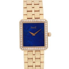 Piaget Protocol 18K Yellow Gold Diamond Blue Lapis Dial Watch 50155 M601D