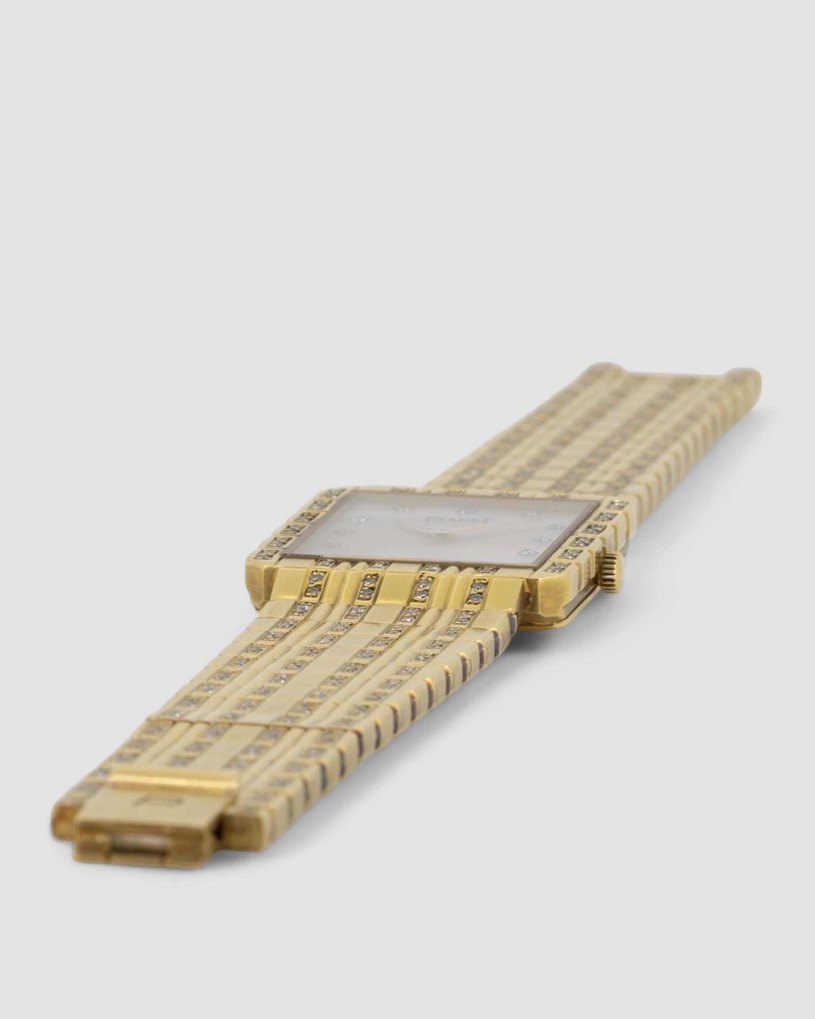 Piaget Protocole 81564 Diamond MOP 18k YG 1980 en vente 7