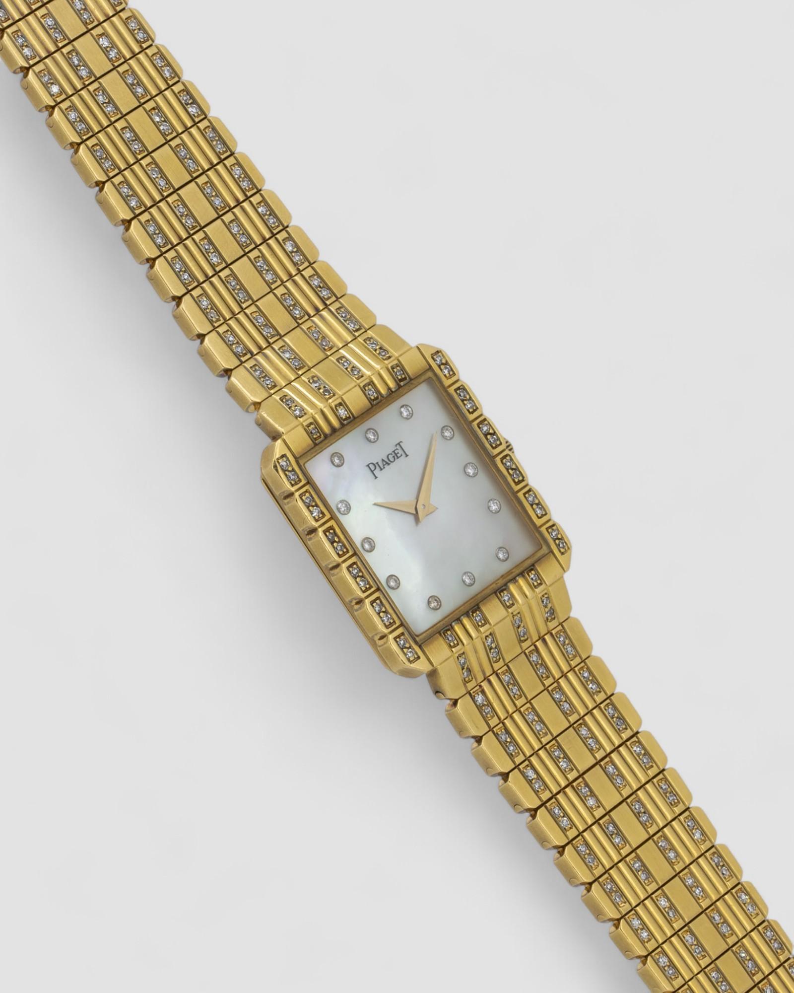 Piaget Protocole 81564 Diamond MOP 18k YG 1980 en vente 11