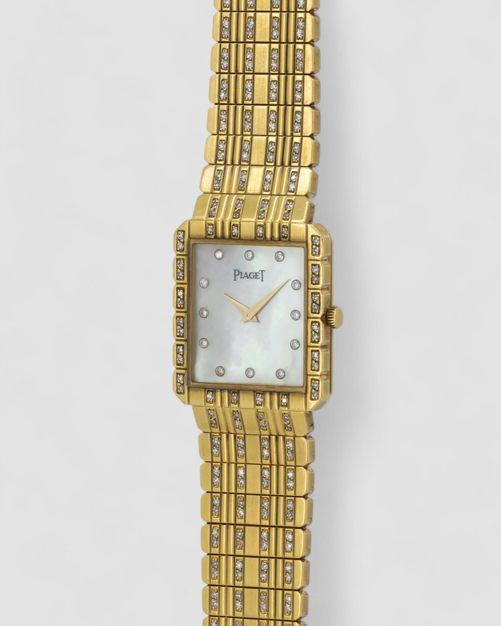 Piaget Protocole 81564 Diamond MOP 18k YG 1980 en vente 12