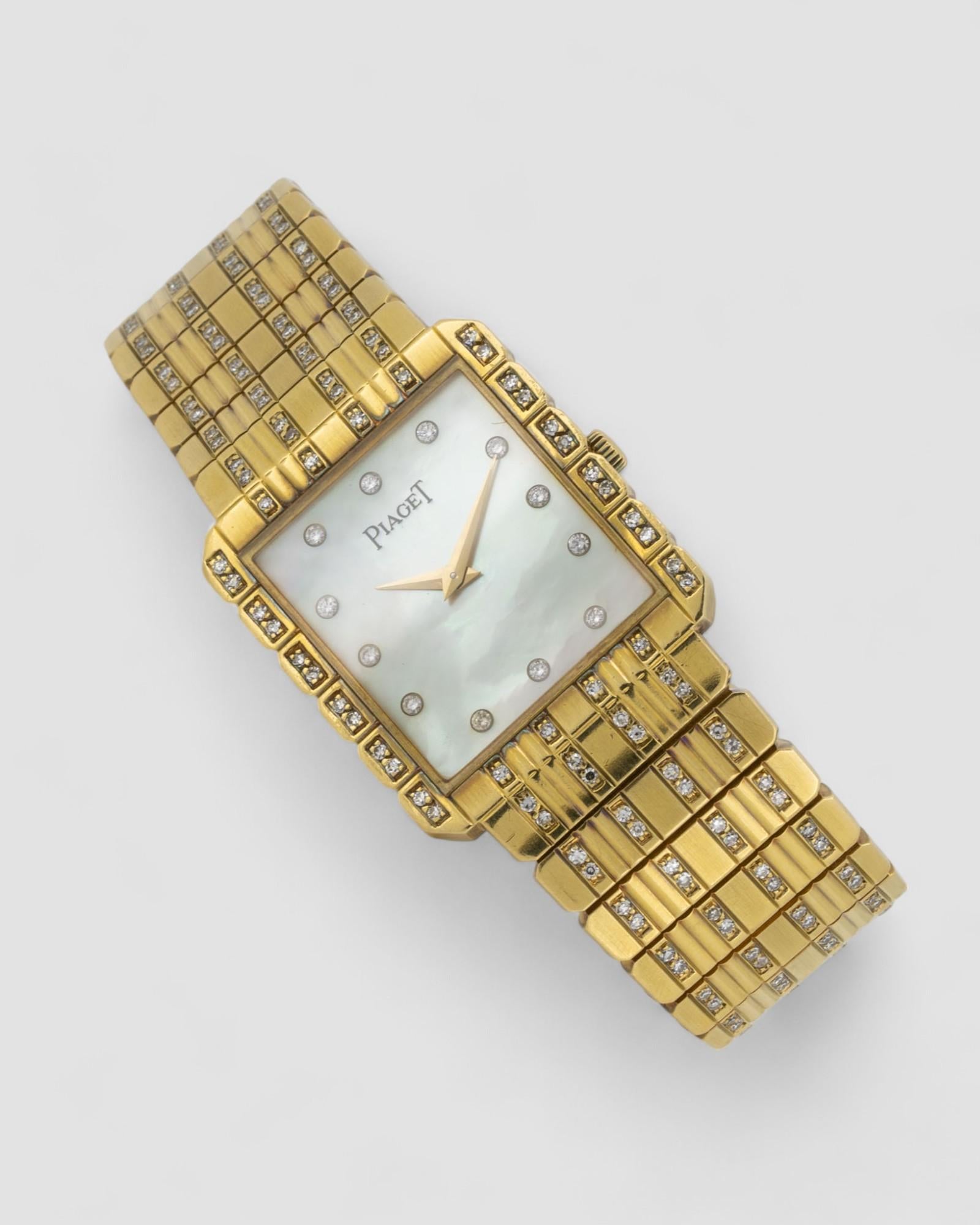 Piaget Protocole 81564 Diamond MOP 18k YG 1980 Bon état - En vente à SYDNEY, AU