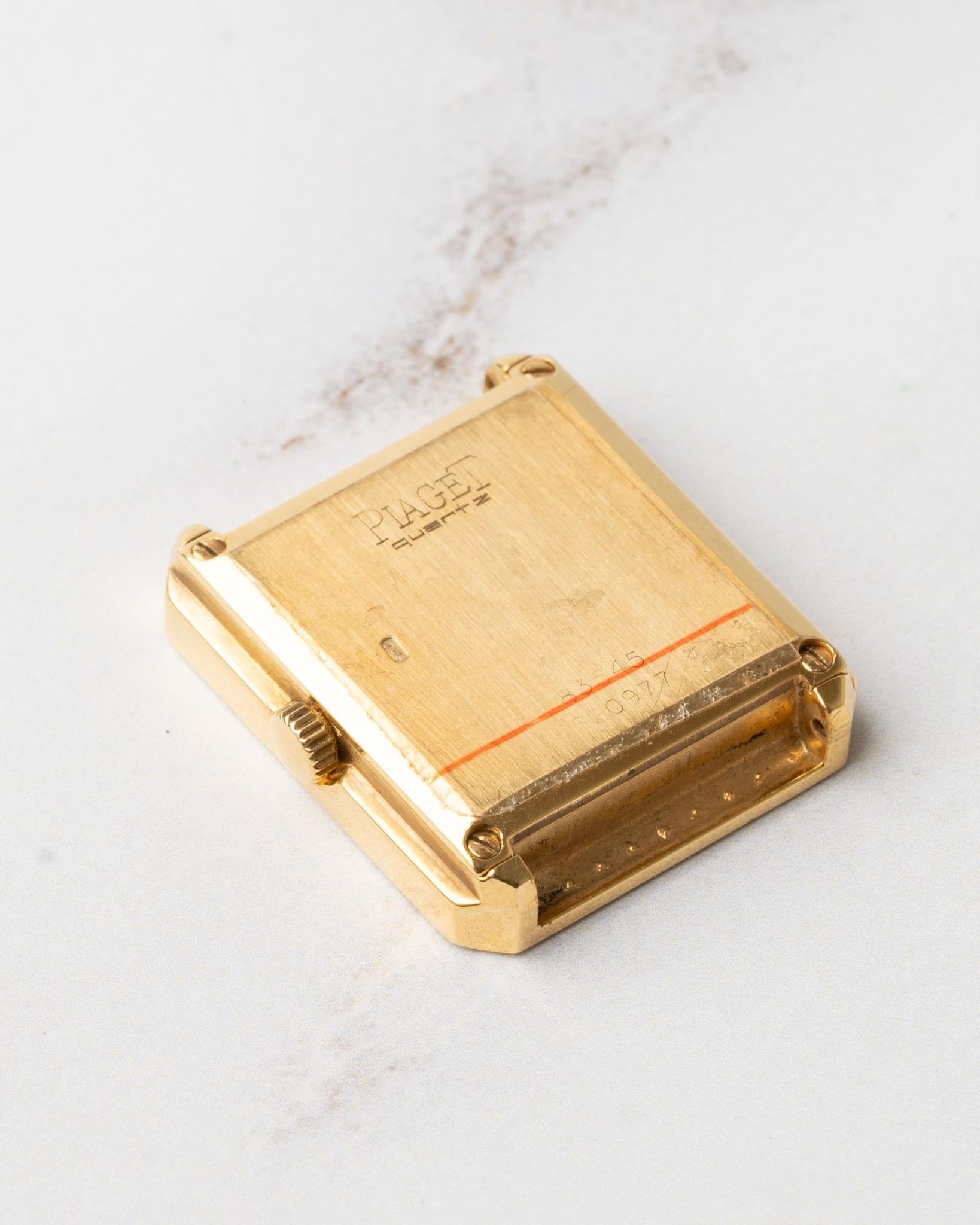 Piaget Protocole 83545 Ladies Pave Diamonds and Ruby Dial 18k YG 1980s en vente 2