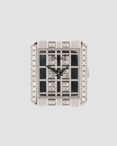 Piaget Protocole 83552 Pave Diamond Grid Ladies 18k WG 1980s