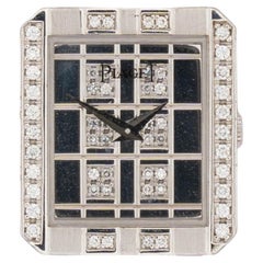 Piaget Protocole 83552 Pave Diamond Grid Ladies 18k WG 1980s