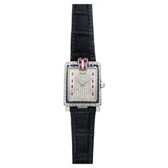 Piaget Protocole 91104 18K WG Diamond, Ruby & Sapphire 26mm