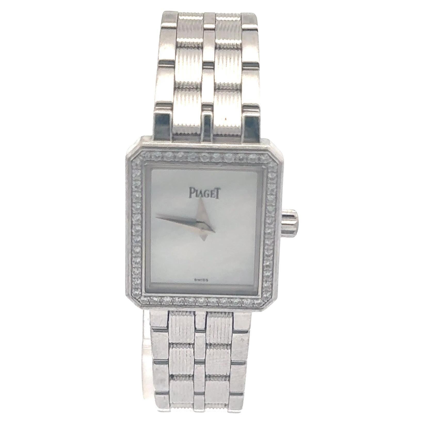 Piaget Protocole MOP Diamant-Zifferblatt-Lünette-Uhr 20 MM 18KT Weißgold 5355 M601D (Rundschliff) im Angebot
