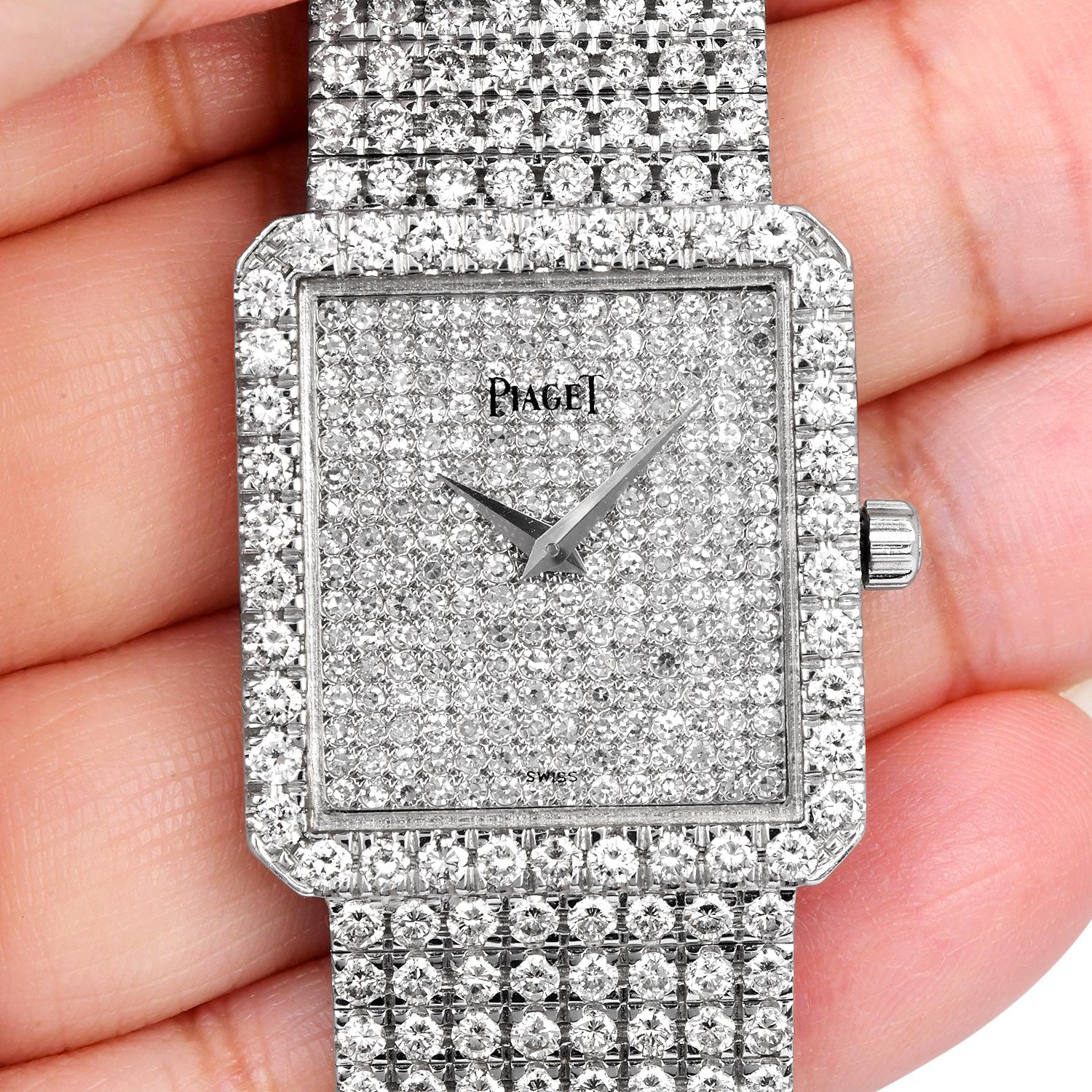 Piaget Protocole Ref. 9154 Diamond Set 18K White Gold Luxury Watch For Sale 7