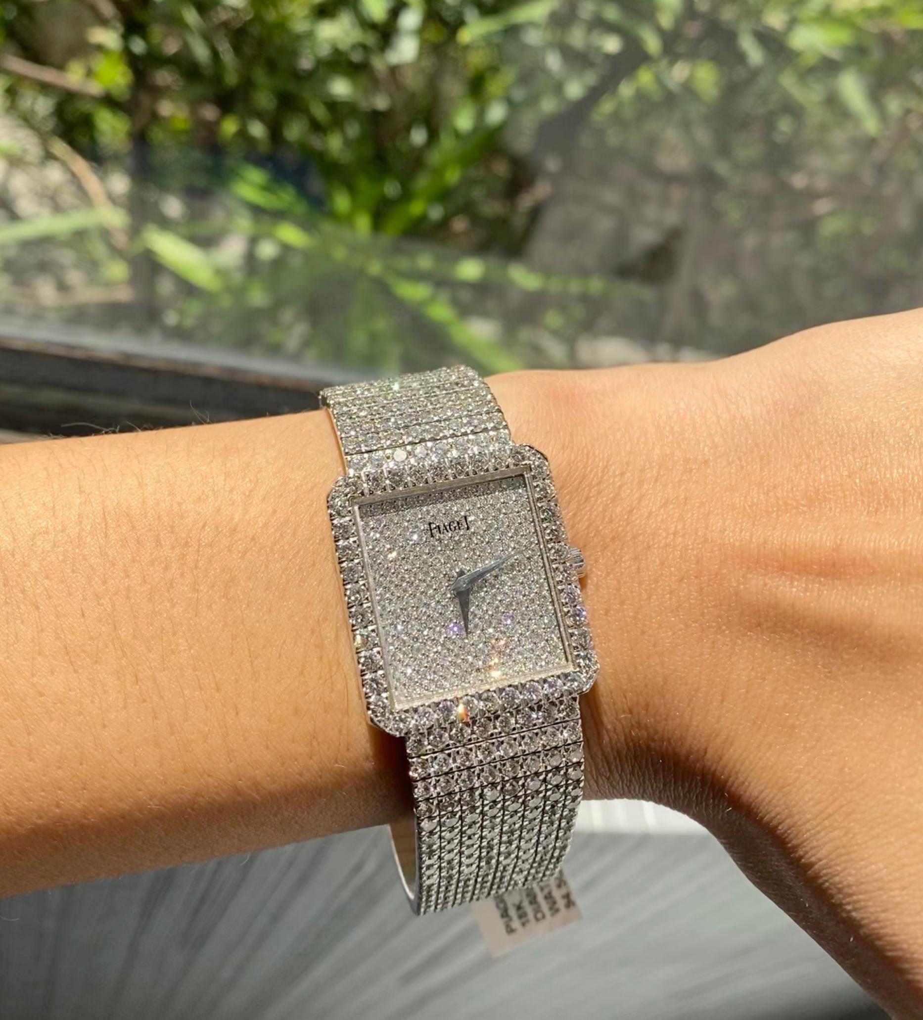 Piaget Protocole Ref. 9154 Reloj de Lujo Oro Blanco 18K Engastado con Diamantes en venta 10