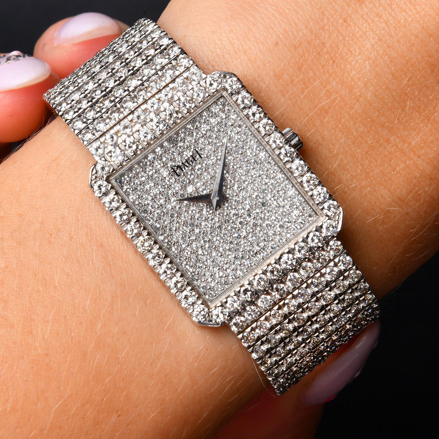 Piaget Protocole Ref. 9154 Diamond Set 18K White Gold Luxury Watch For Sale 2