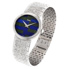 PIAGET Reloj Raro Damas Oro Blanco 18 Kilates Esfera Lapislázuli & Jade