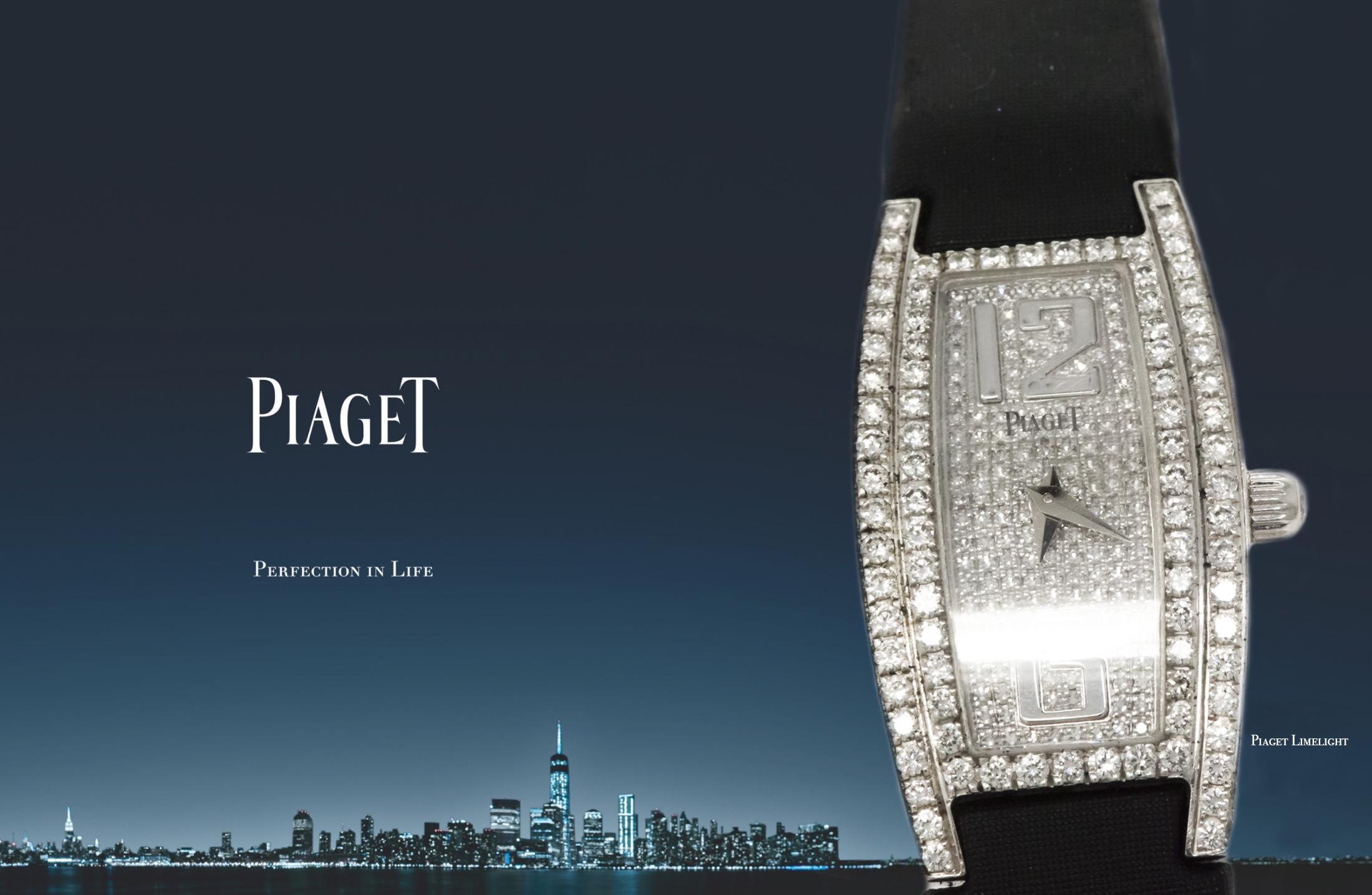 The present watch is a very limited production of under 50 pieces made and had an original retail of $80,000.00 circa 1980s and one one of their largest diamond wrist case designs..

It is made in 18kt white gold and 100% original factory set pave