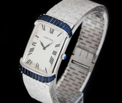 Piaget Retailed by Cartier Vintage Ladies 18k White Gold Silver Guilloche Dial