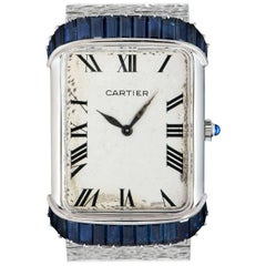 Piaget Retailed by Cartier Vintage Ladies 18k White Gold Silver Guilloche Dial