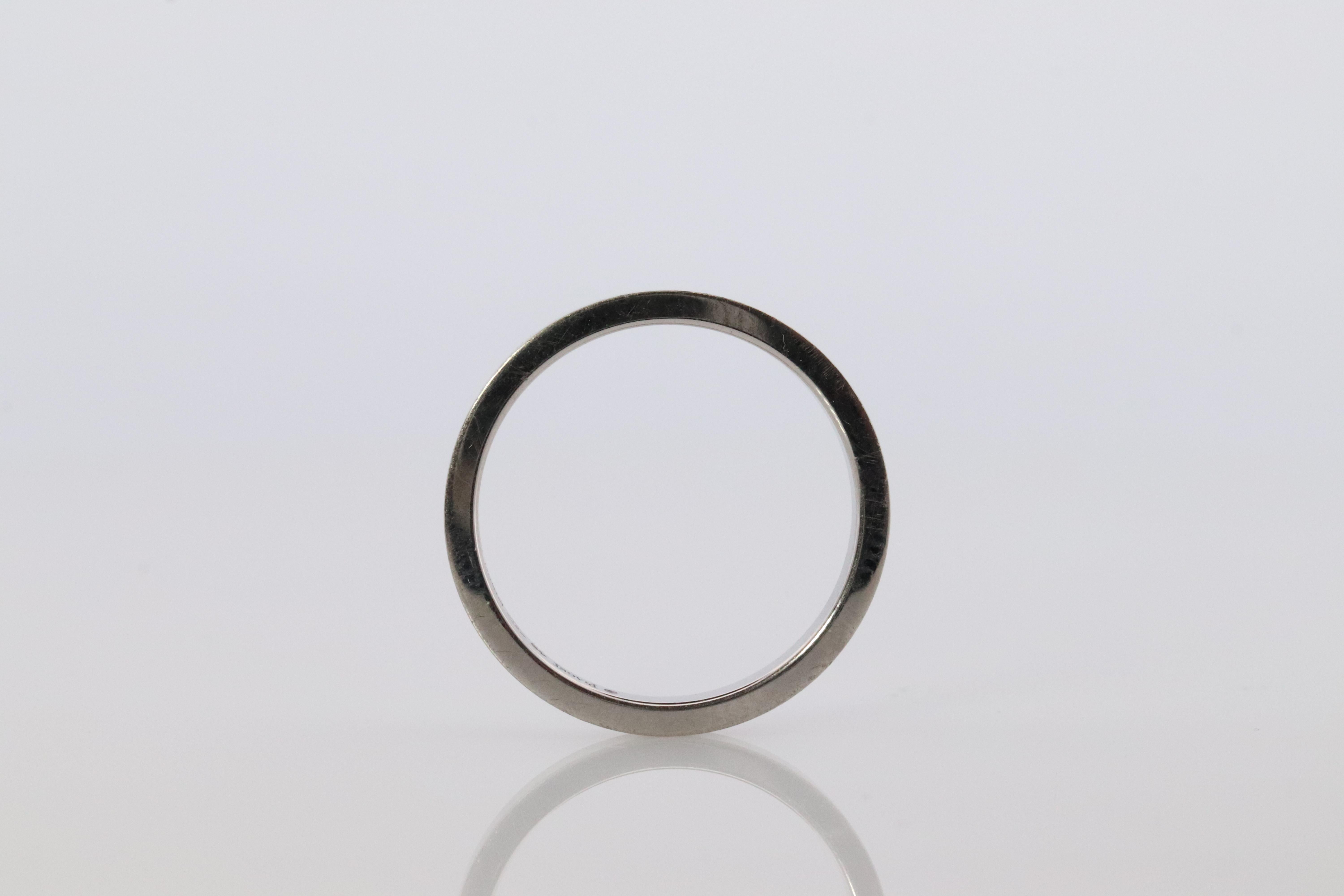 Modern Piaget Ring. Genuine PIAGET PT950 Platinum Square Wedding Band. For Sale