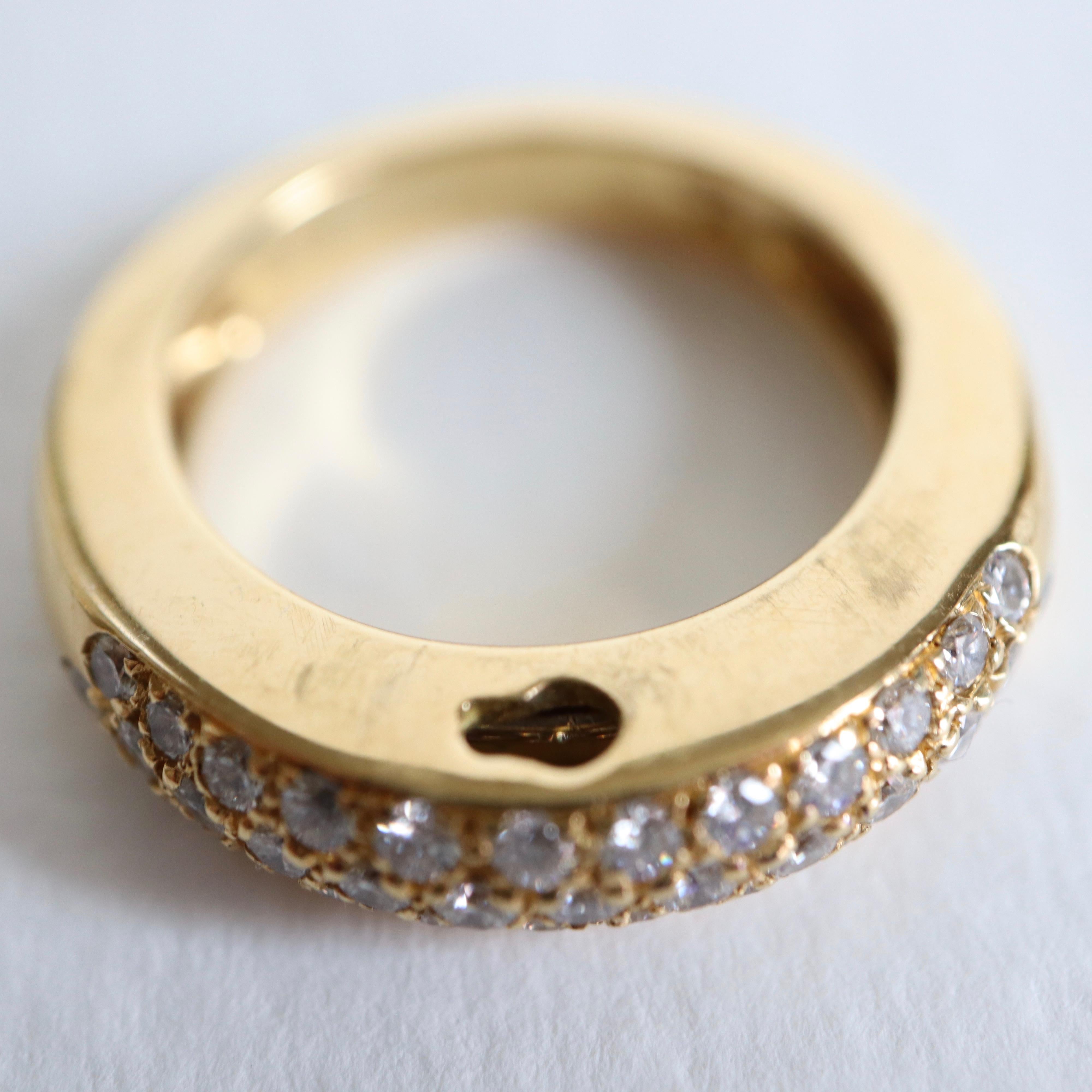 Piaget Ring in 18 Carat Yellow Gold Composed of Two Rings with 36 Diamonds Each In Good Condition For Sale In Paris, FR