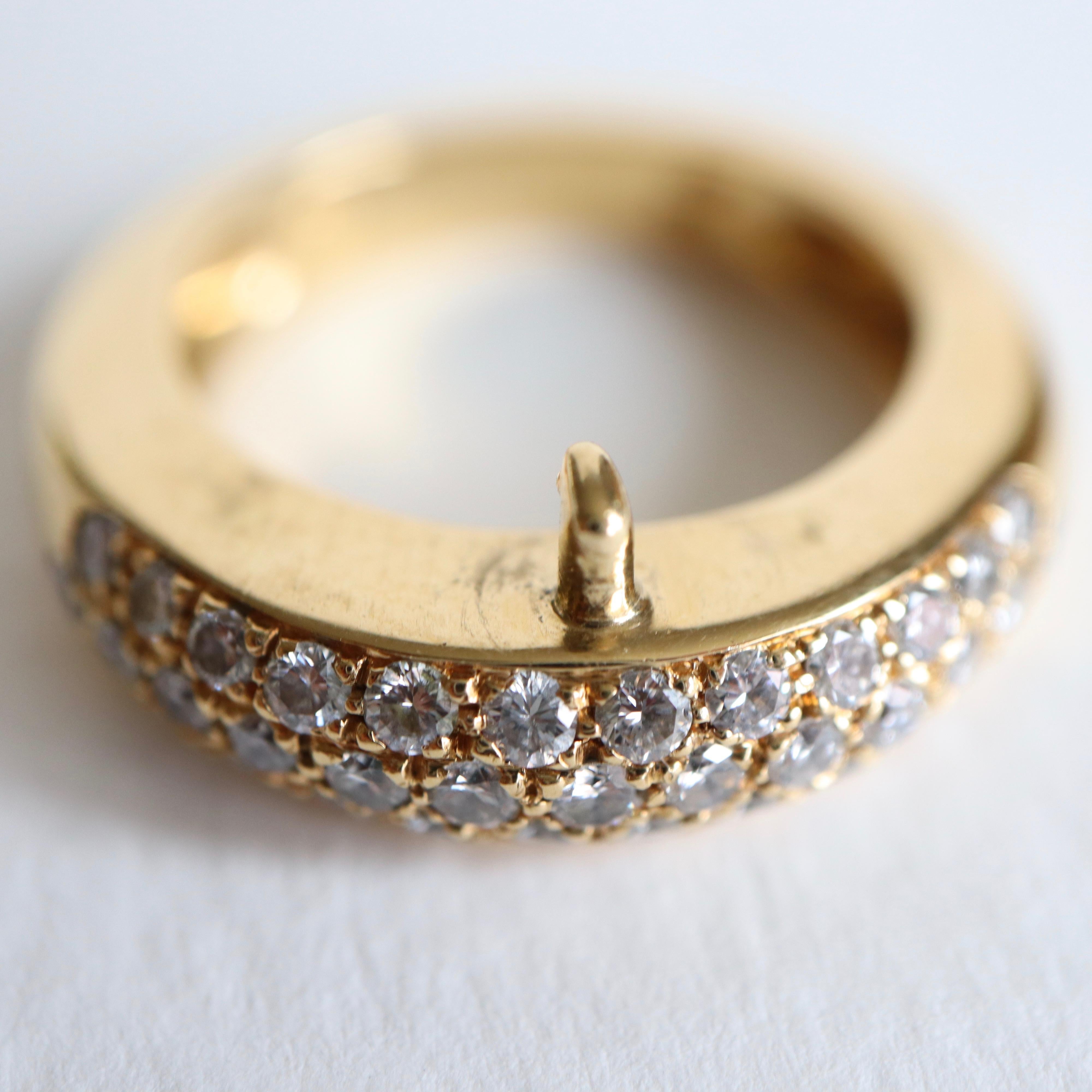 Women's or Men's Piaget Ring in 18 Carat Yellow Gold Composed of Two Rings with 36 Diamonds Each For Sale