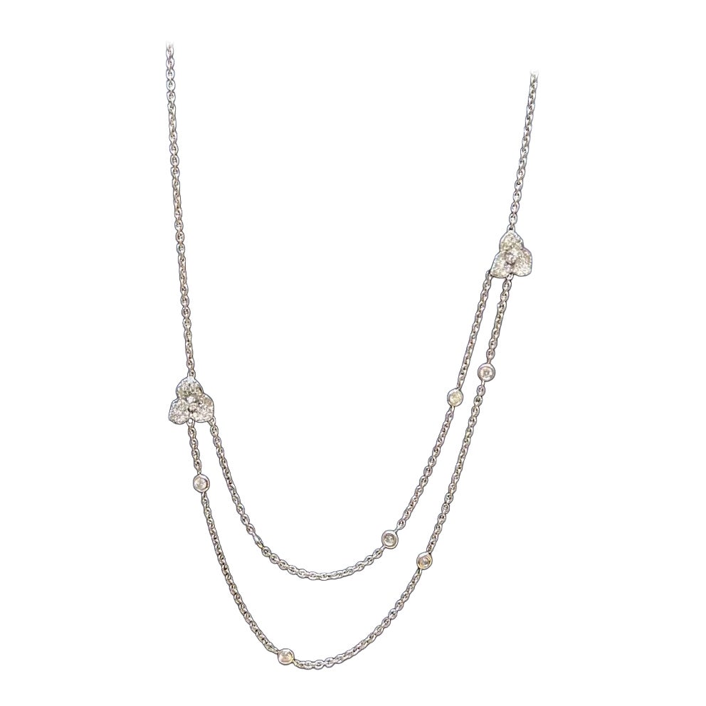 Piaget Rose 7 Collana con diamanti rotondi taglio Brilliante in vendita