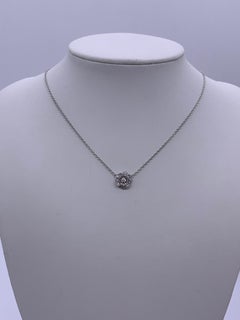 Piaget Rose Collection Full Pavé Diamond Necklace in 18K White Gold
