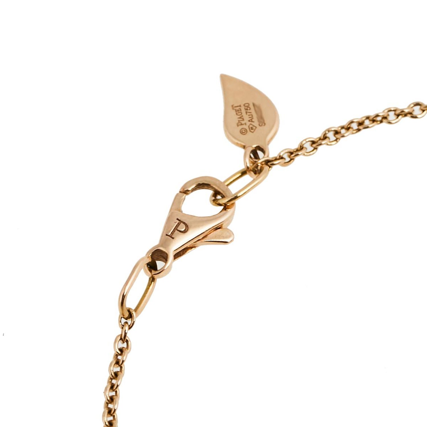 Piaget Rose Diamond 18K Rose Gold Charm Bracelet For Sale at 1stDibs