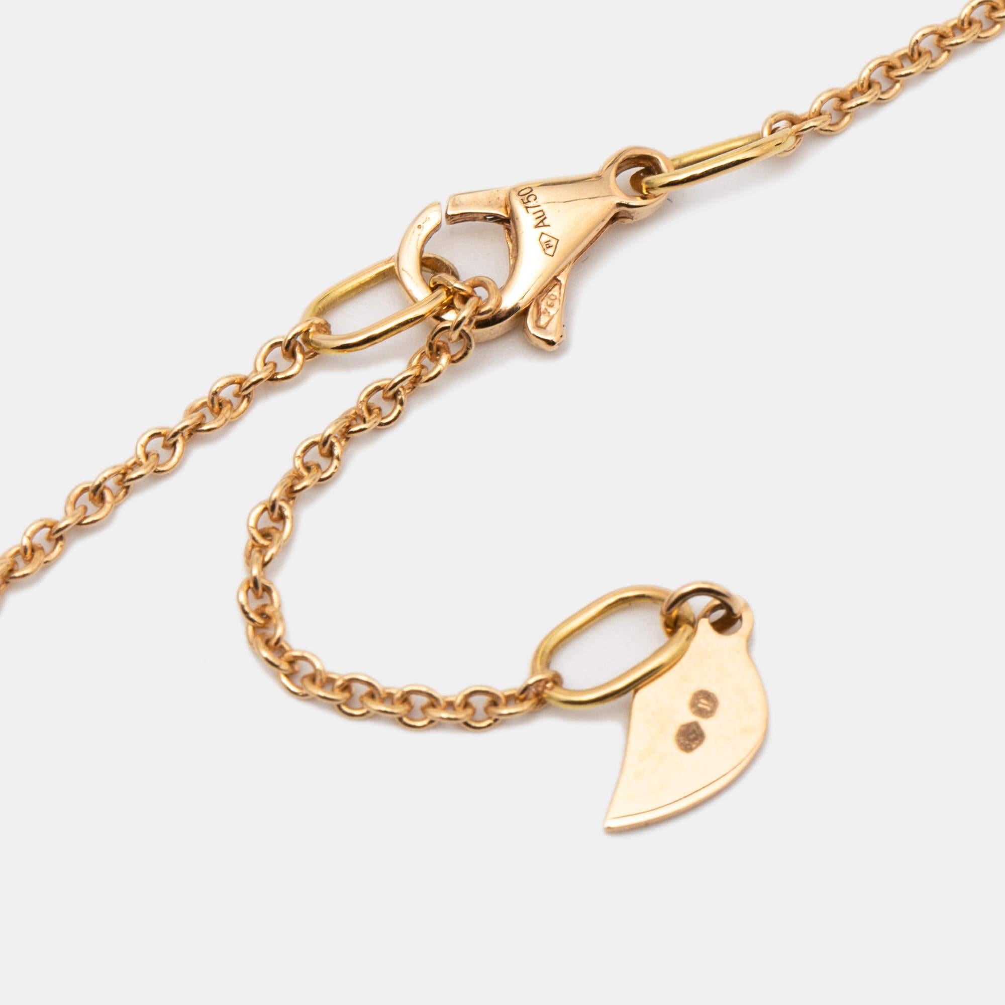 Piaget Rose Diamond 18k Rose Gold Necklace In New Condition In Dubai, Al Qouz 2
