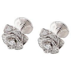 Piaget Rose Diamond Earrings in 18 Karat White Gold 0.45 Carat
