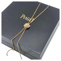 Piaget Rose Diamond Pave 18K Rose Gold Sliding Pendant Lariat Necklace