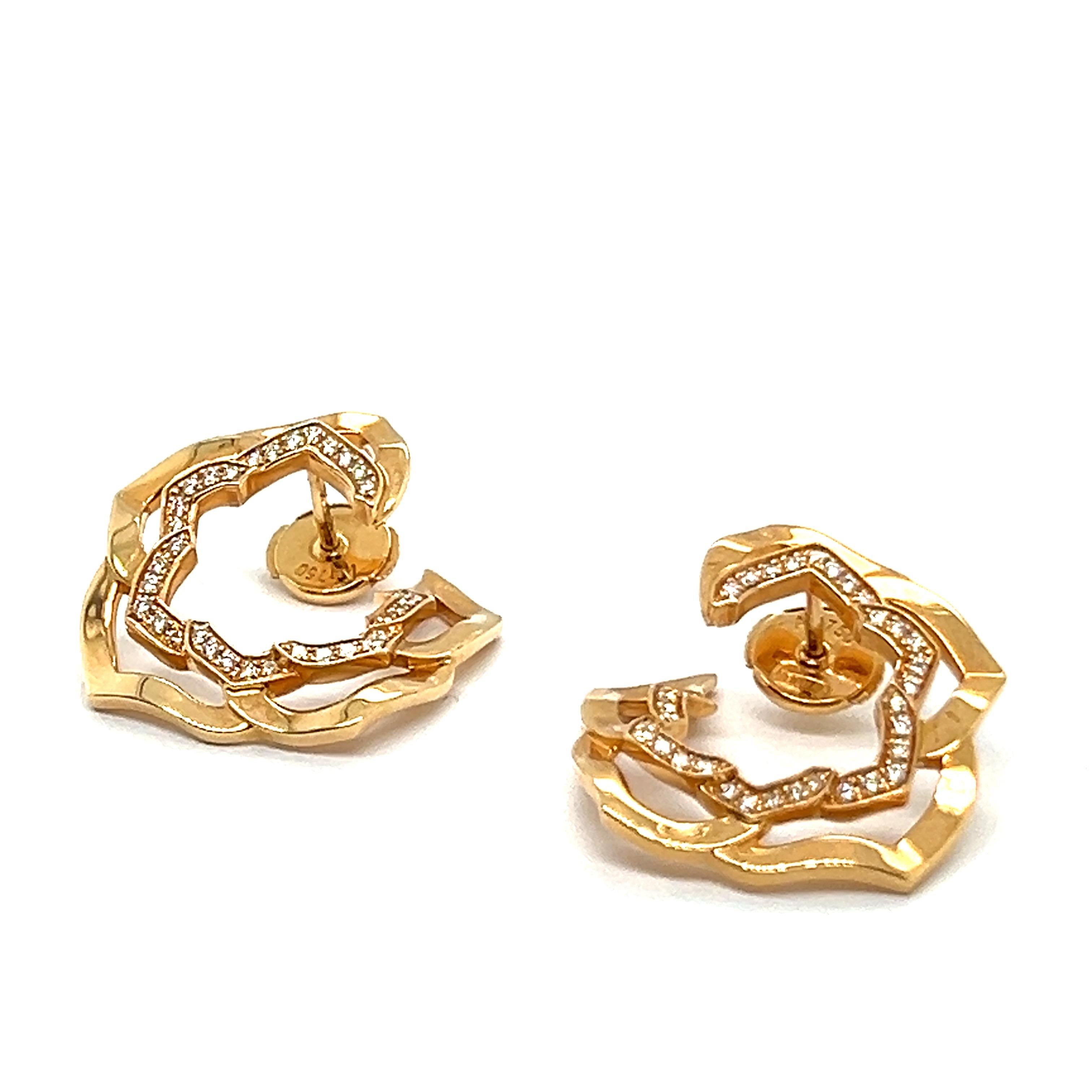 Moderno Orecchini Piaget Rose con diamanti in oro rosso 18 carati in vendita