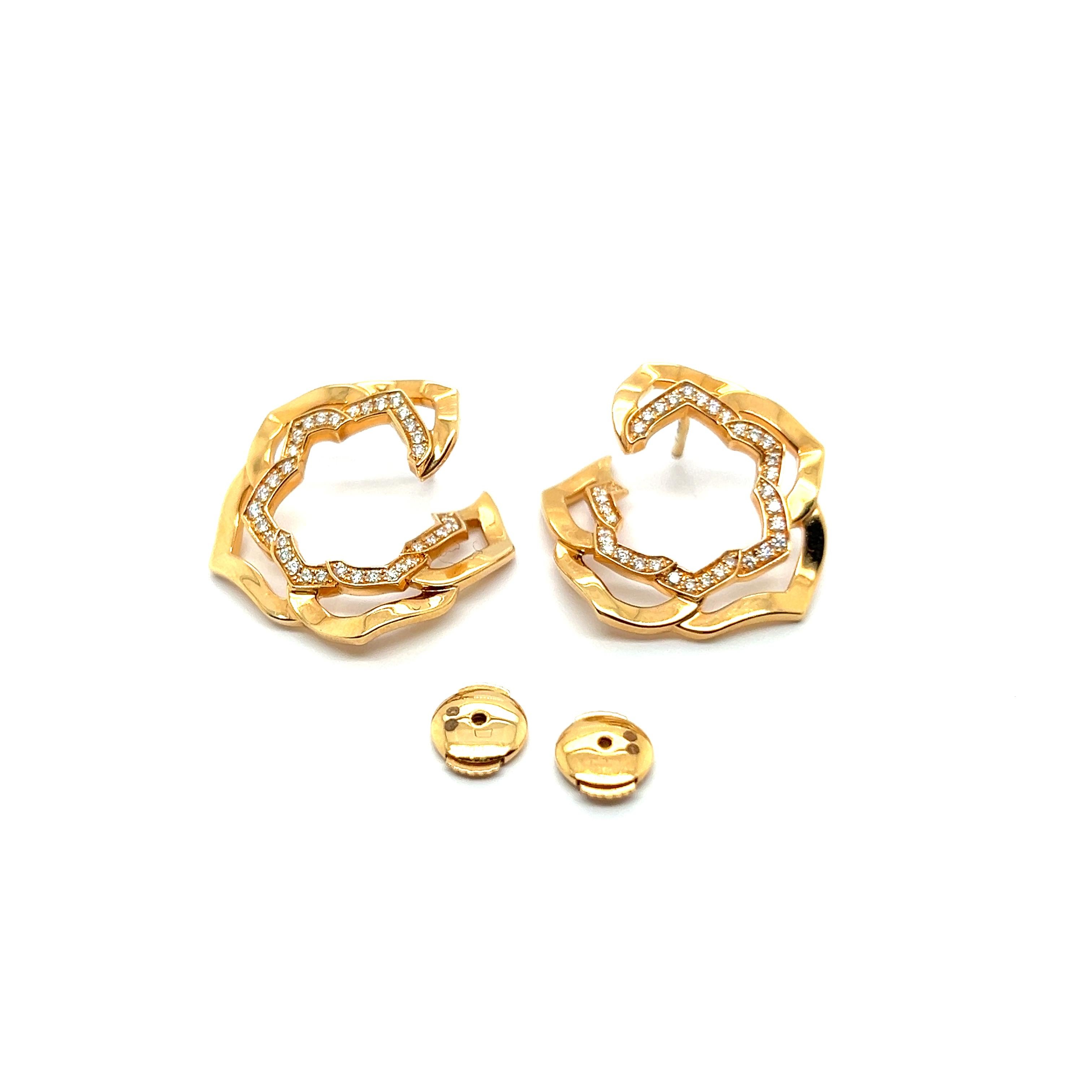 Orecchini Piaget Rose con diamanti in oro rosso 18 carati in vendita 1